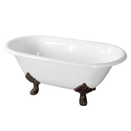 Aqua Eden Clawfoot Bathtubs, 60 L, 30.31 W, White/Oil Rubbed Bronze, Cast Iron VCTND603119NC5